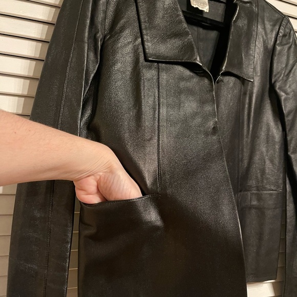 CHANEL Vintage 🌟LAMBSKIN Leather Jkt 100% AUTHENTIC - Picture 8 of 16